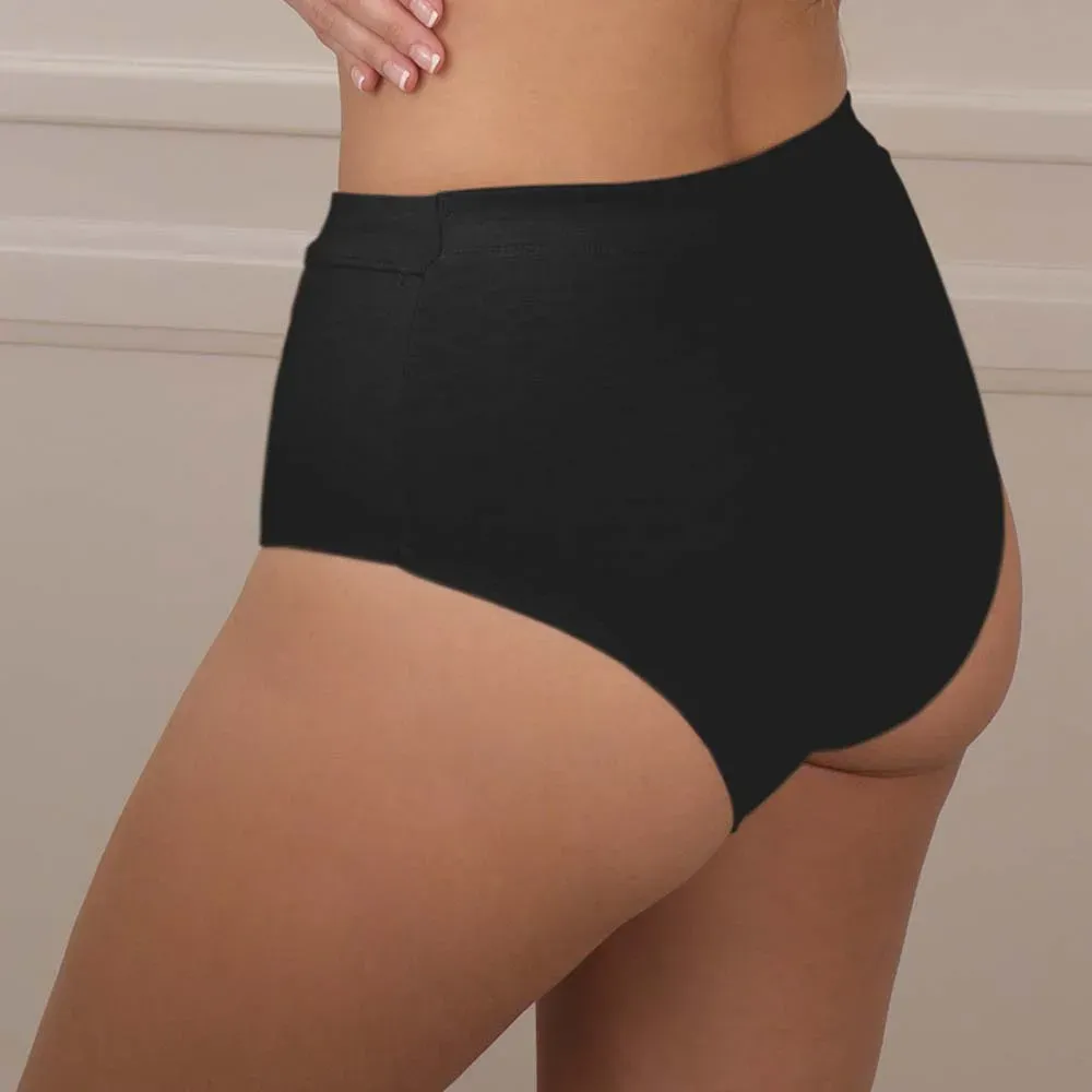 Bombacha reforzada de lycra de algodón, color negro