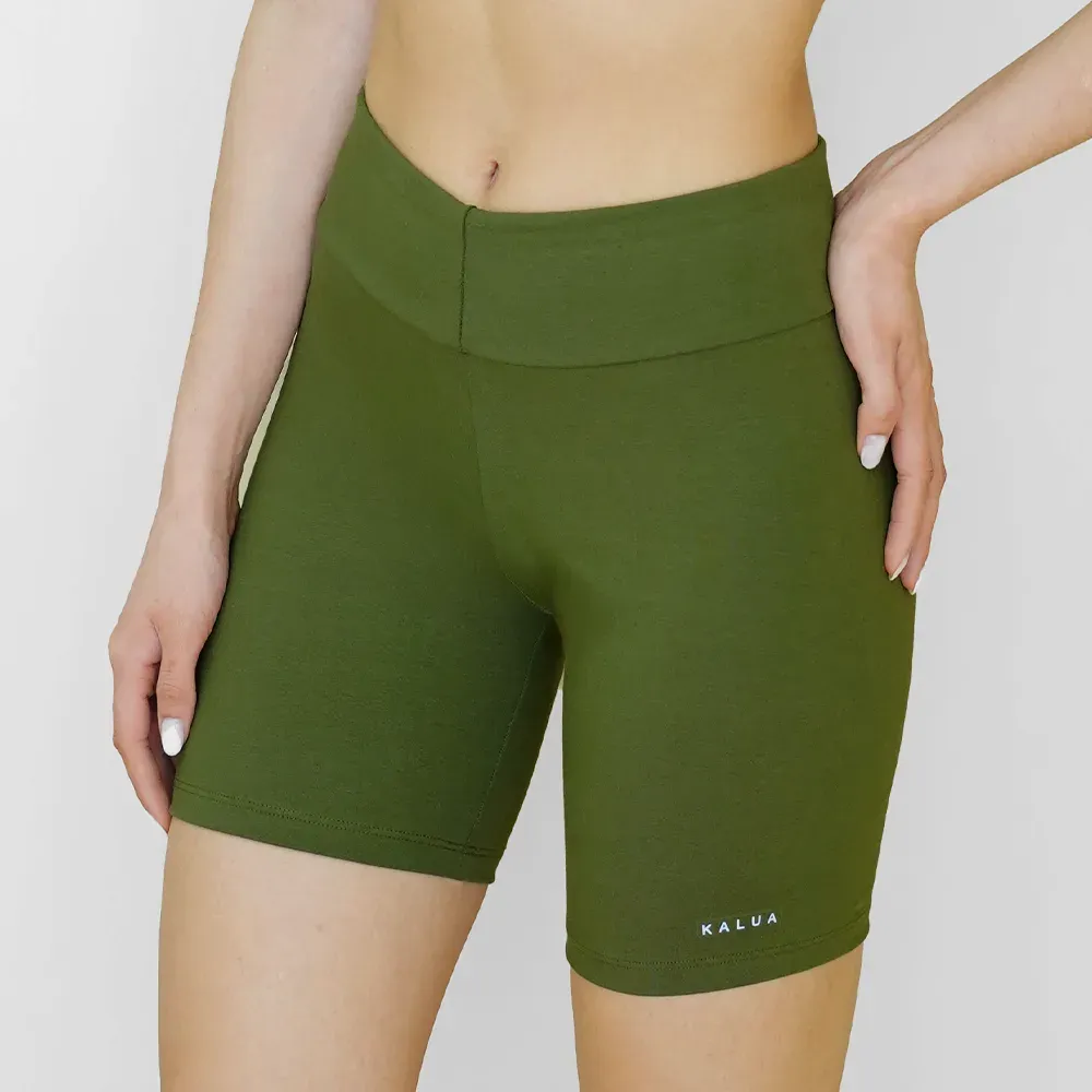 Ciclista básico de lycra de algodón, color verde olivo oscuro