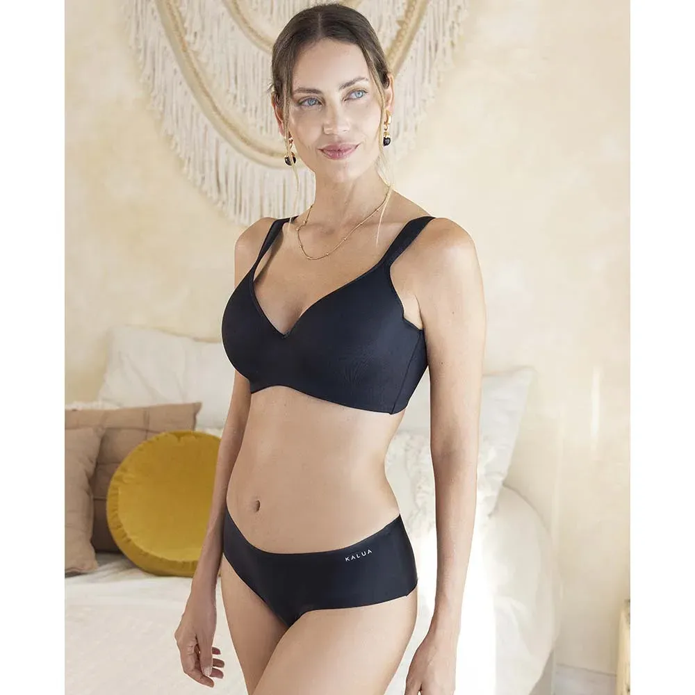 Culotte de microfibra sin costuras, color negro