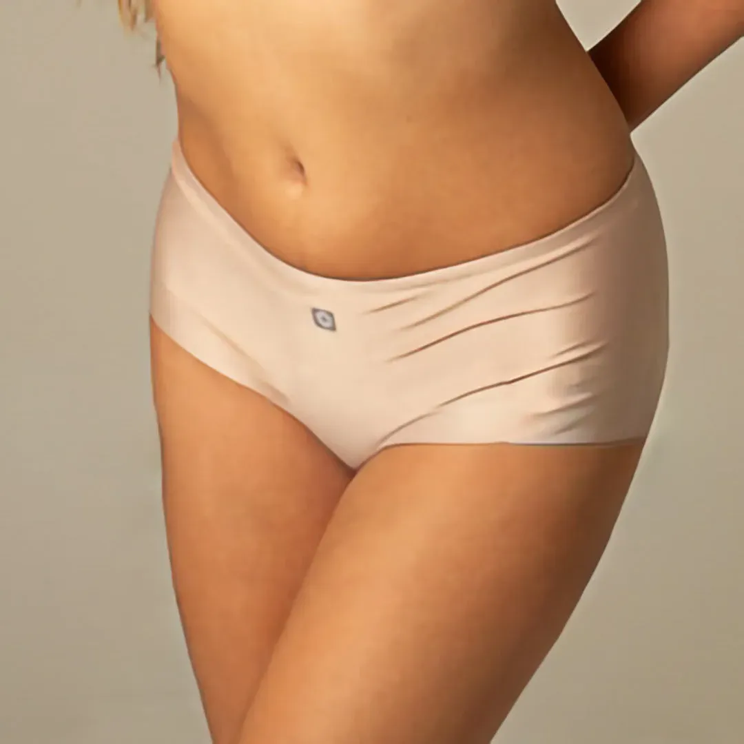Culotte de microfibra tiro alto sin costuras ni elásticos, color canela