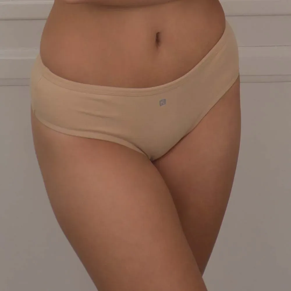 Culotteless de lycra de algodón, color beige
