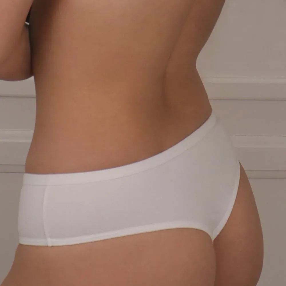 Culotteless de lycra de algodón, color blanco