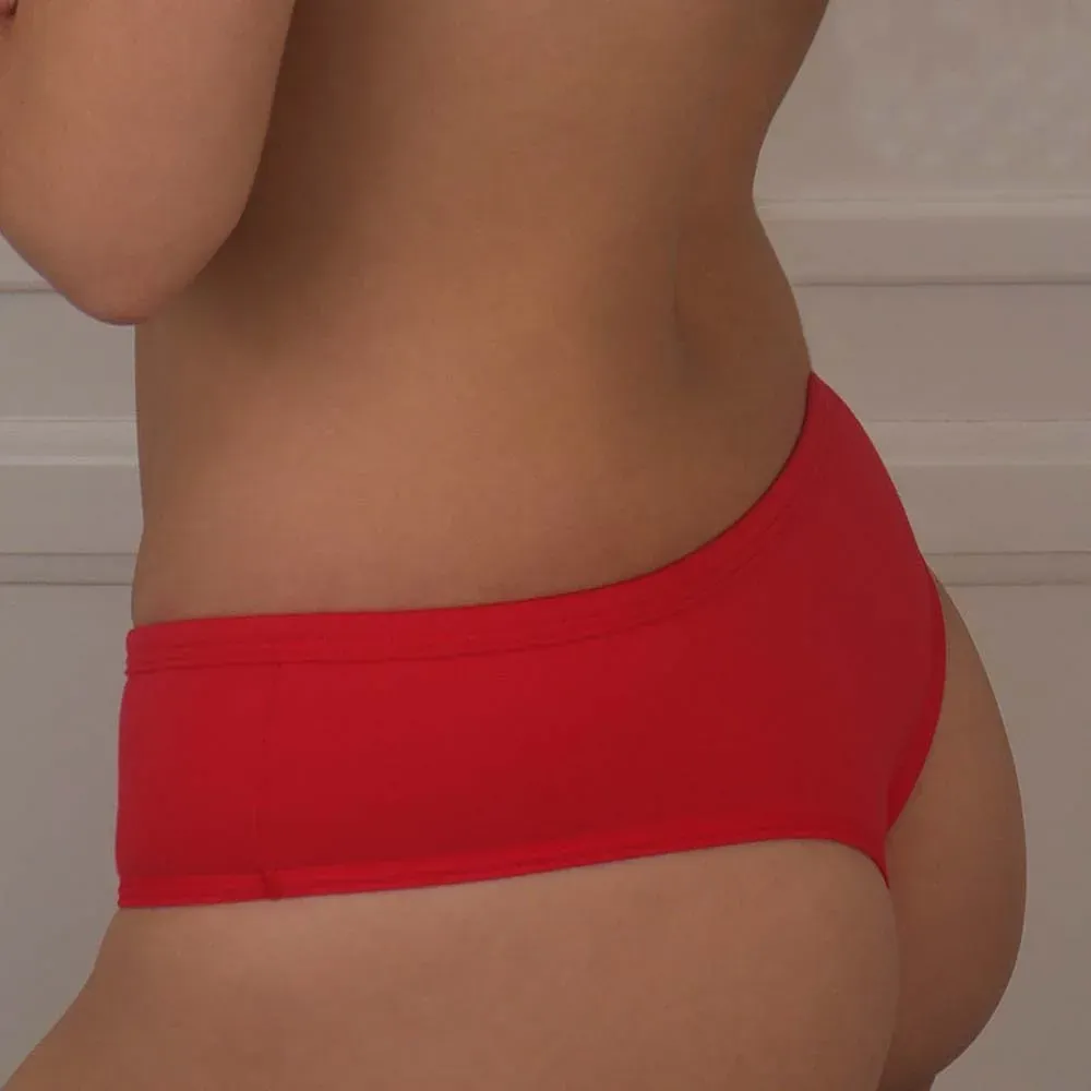 Culotteless de lycra de algodón, color rojo