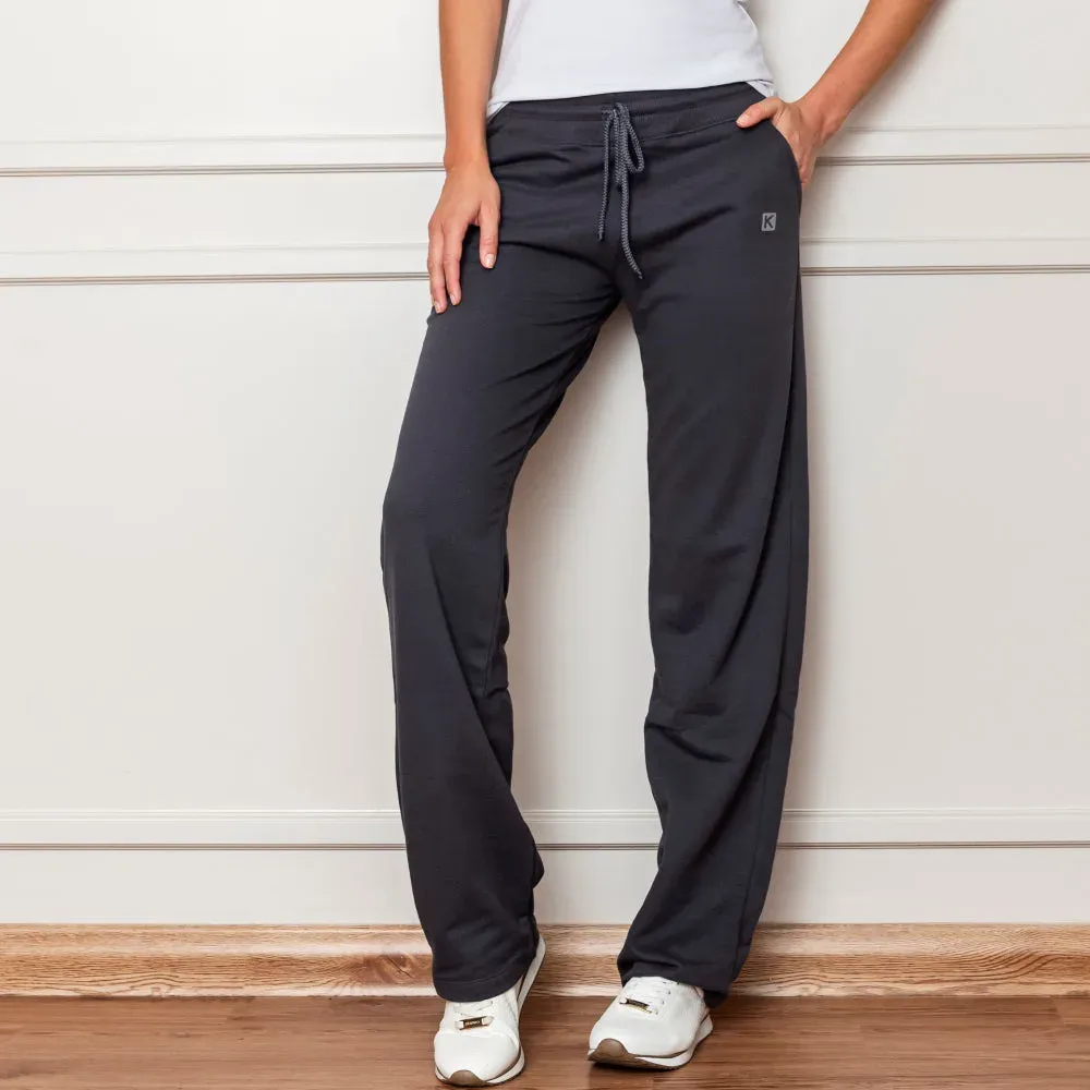 Pantalón básico de moletón, color gris oscuro