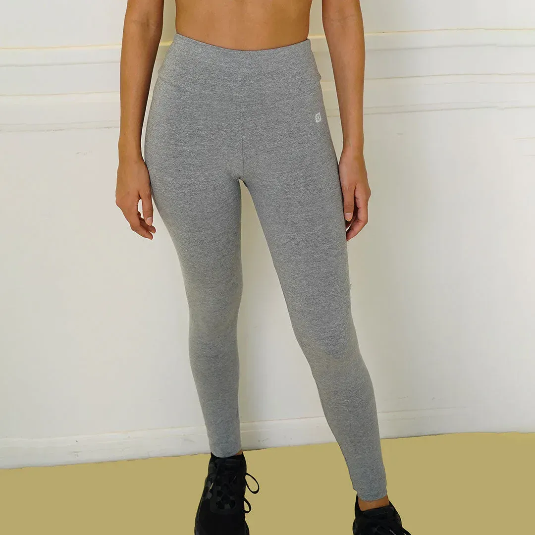 Pitillo para niñas de lycra de algodón con pretina ancha, color gris melange