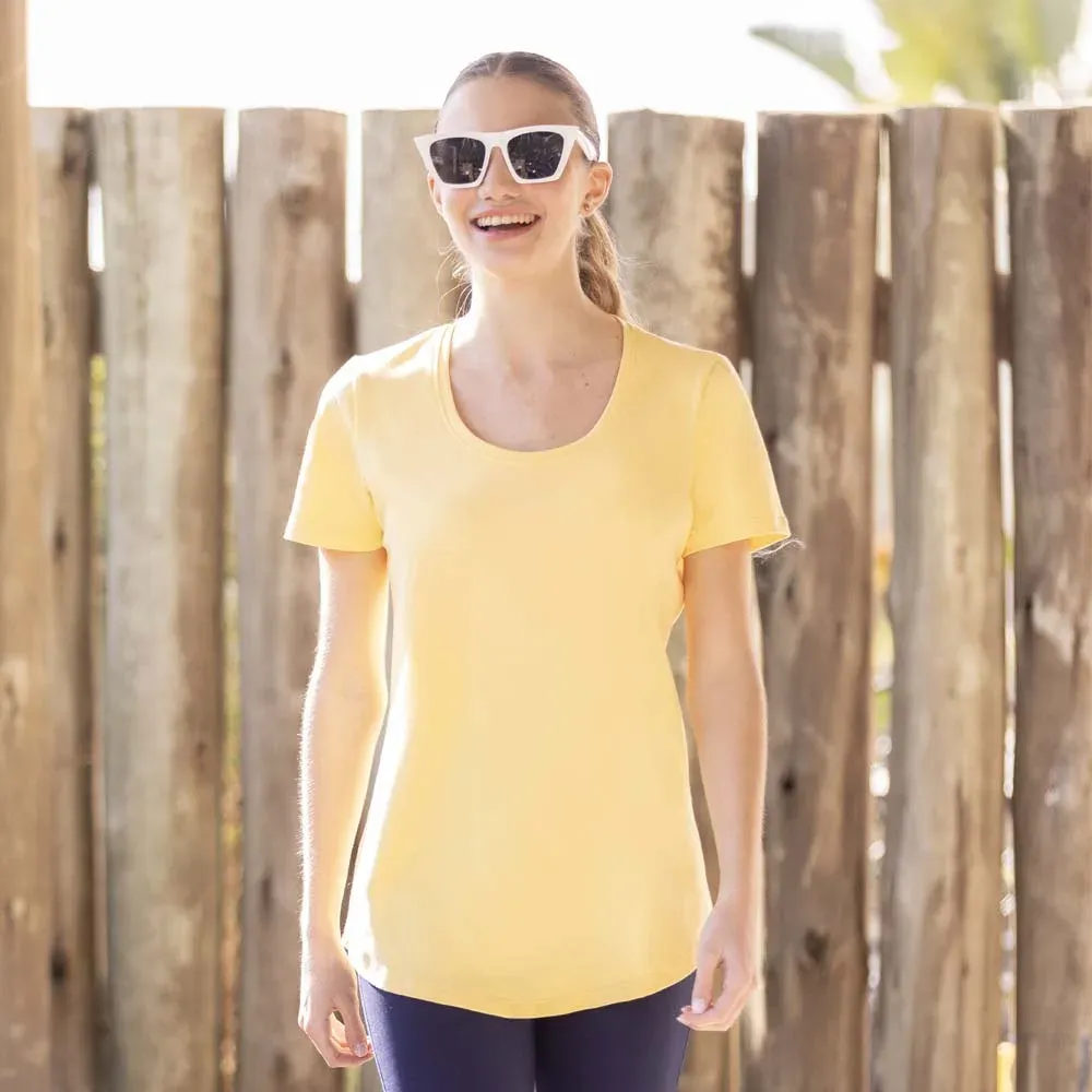 Remera básica de jersey de algodón, color amarillo