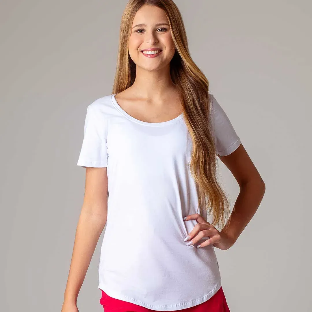 Remera básica de jersey de algodón, color blanco