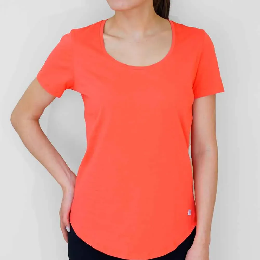 Remera básica de jersey de algodón, color coral