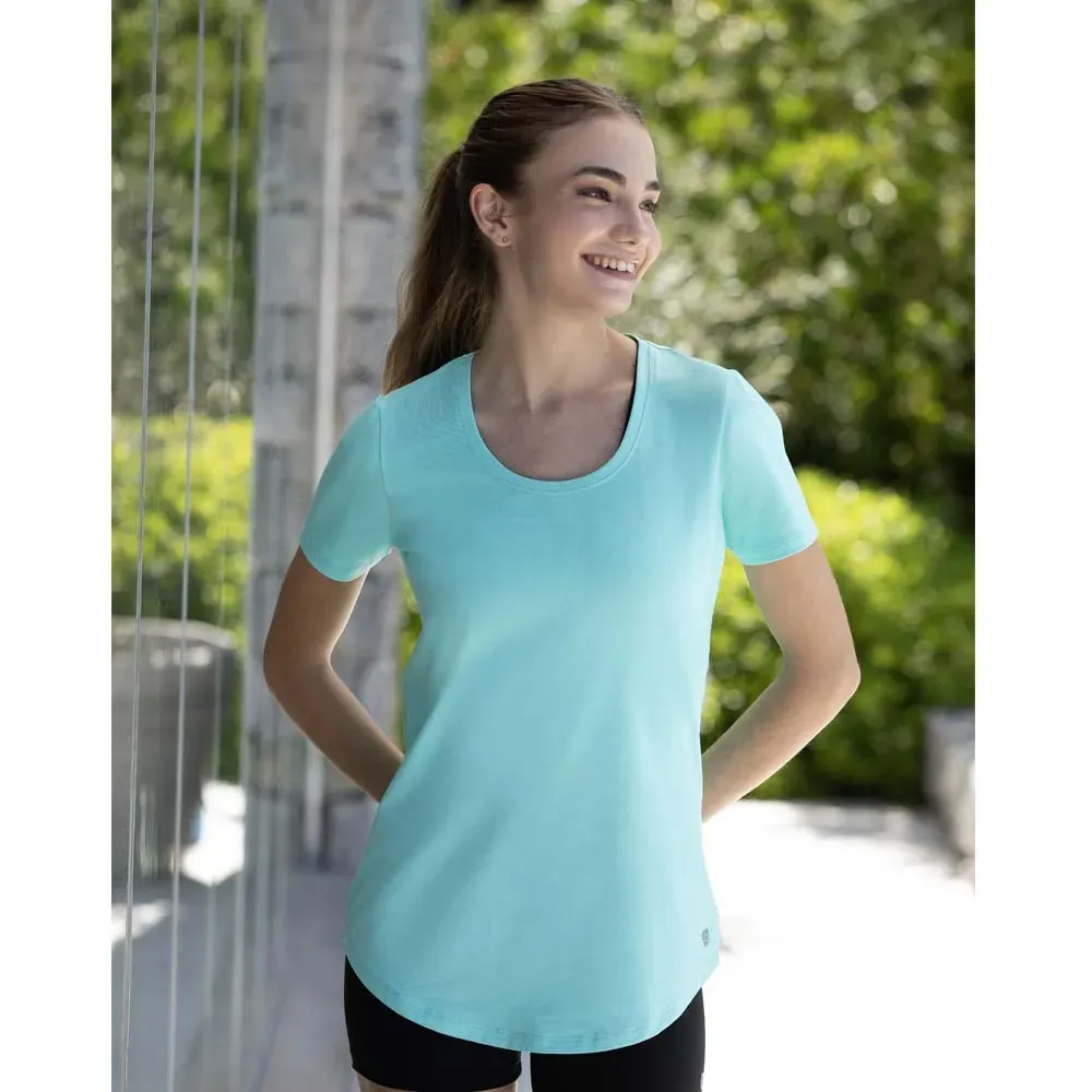 Remera básica de jersey de algodón, color verde agua