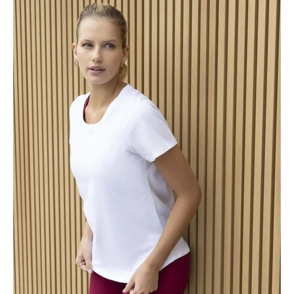 Remera básica de jersey de algodón, color blanco
