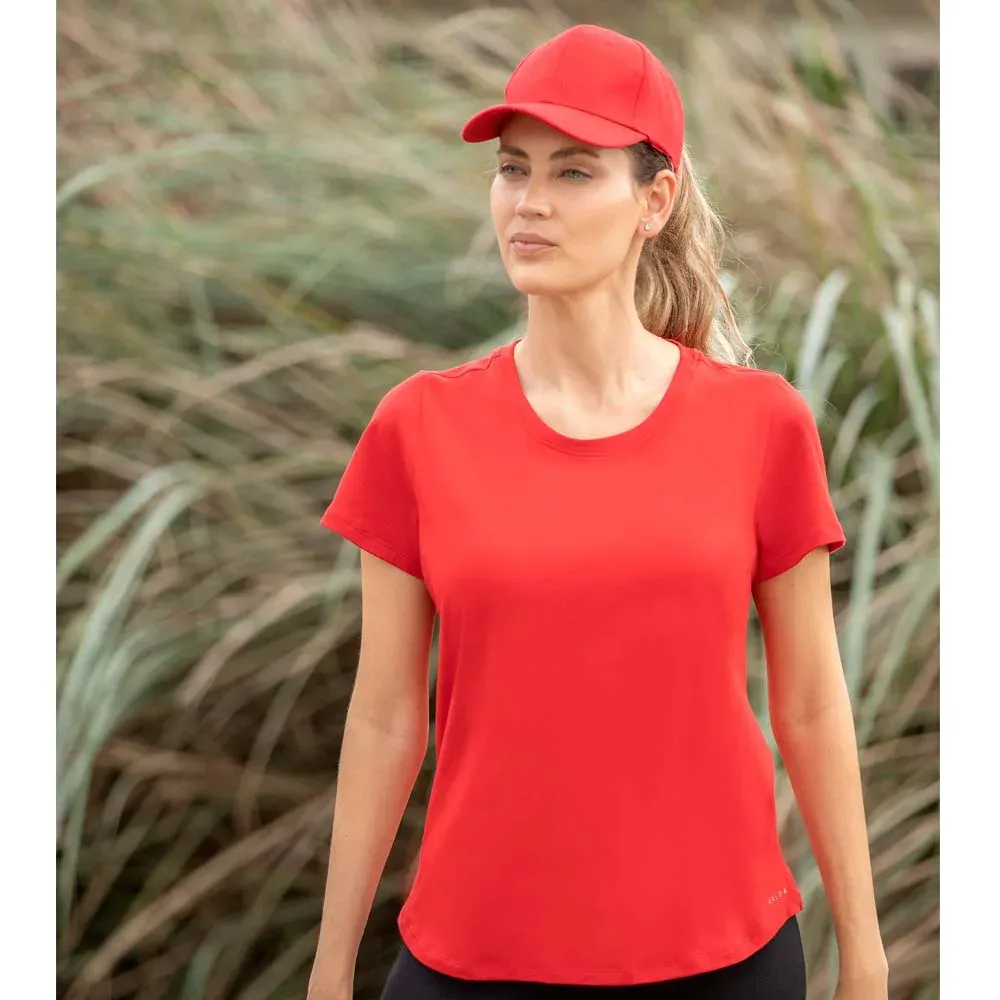 Remera básica de jersey de algodón, color rojo oscuro
