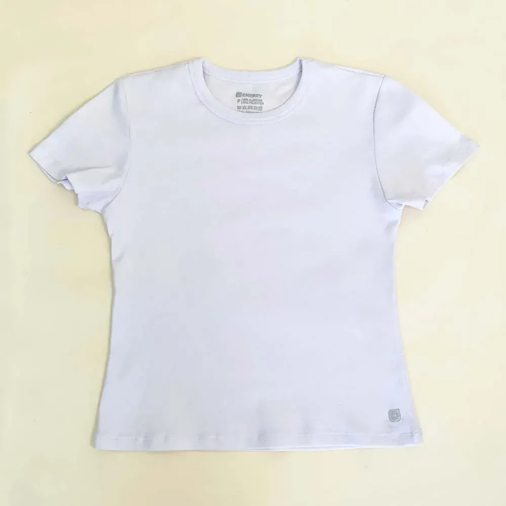 Remera básica de viscosa canalada para teens, color blanco