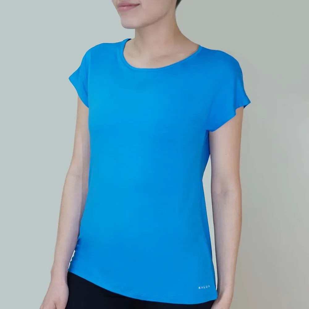 Remera de viscosa, color azul oceano