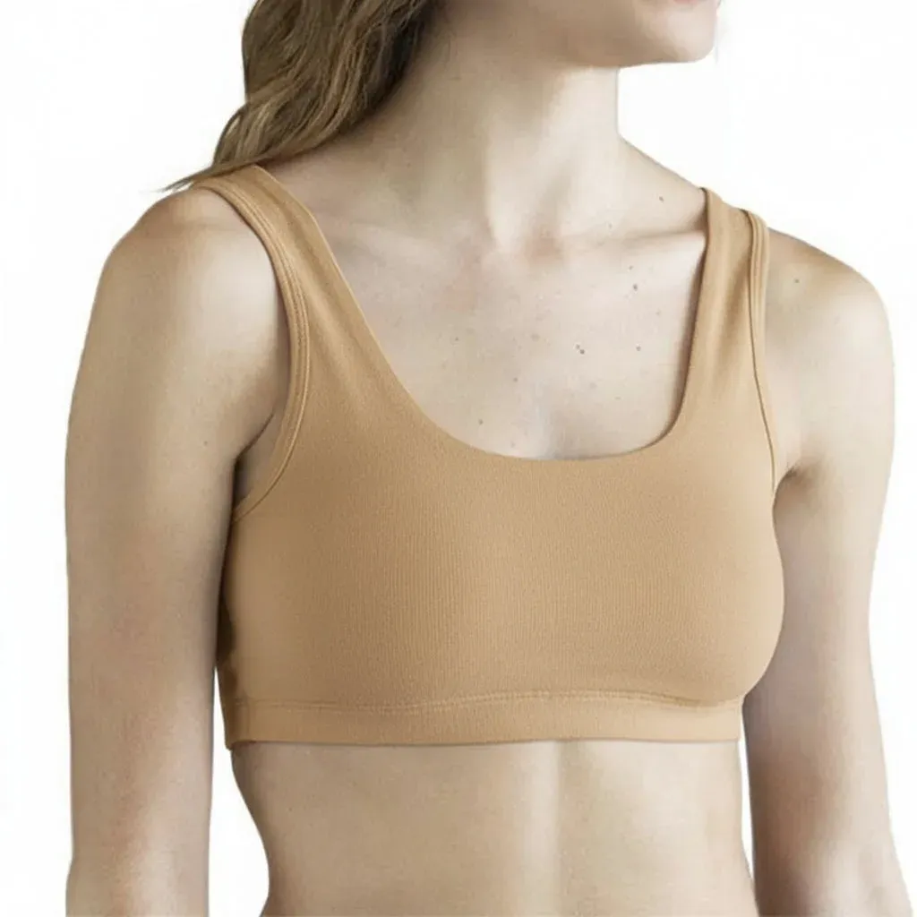 Top reforzado de lycra de algodón, color beige claro